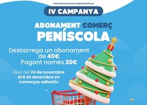 Peníscola posa en marxa avui la primera campanya prenadalenca de l'Abonament Comerç per a promoure les compres en el comerç local