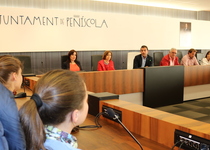 Andrés Martínez respon a les preguntes dels alumnes de sisé de primària 